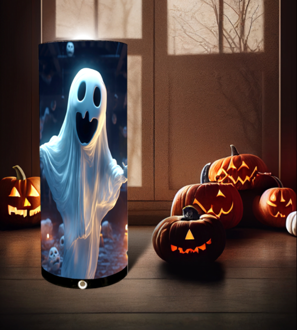 lámpara halloween fantasmita con altavoz bluetooth