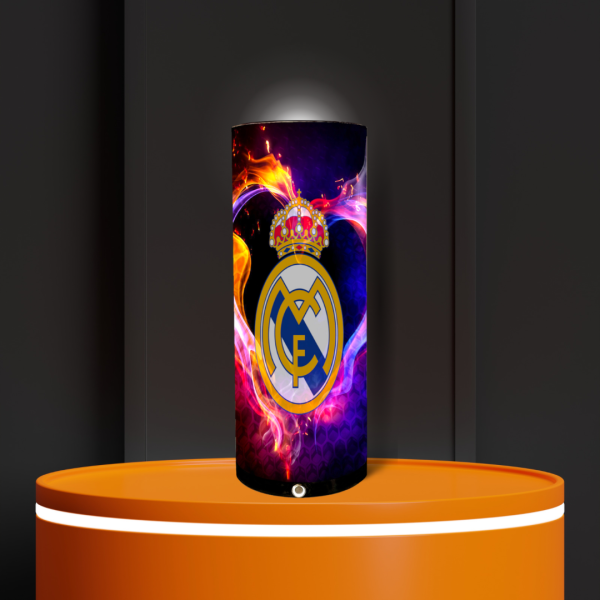 lámpara de futbol del Real madrid cf de colores brillantes, con altavoz bluetooth.