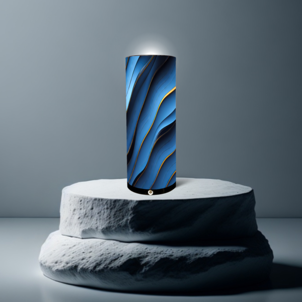 lámpara original mármol azul, con altavoz bluetooth