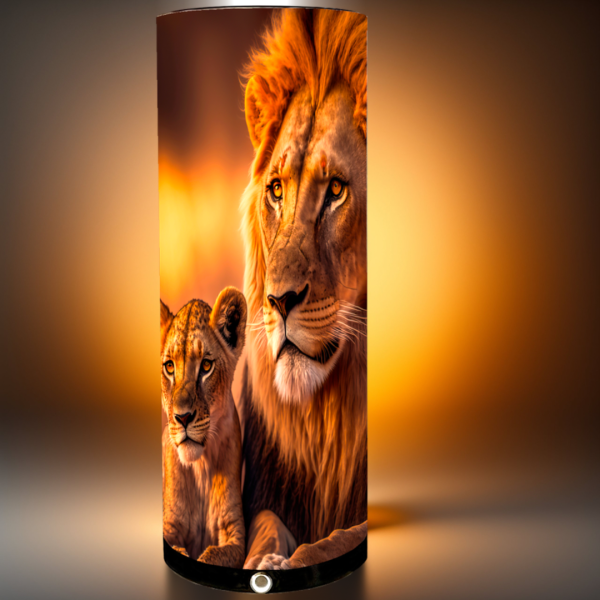lámpara animal de un león, con altavoz bluetooth