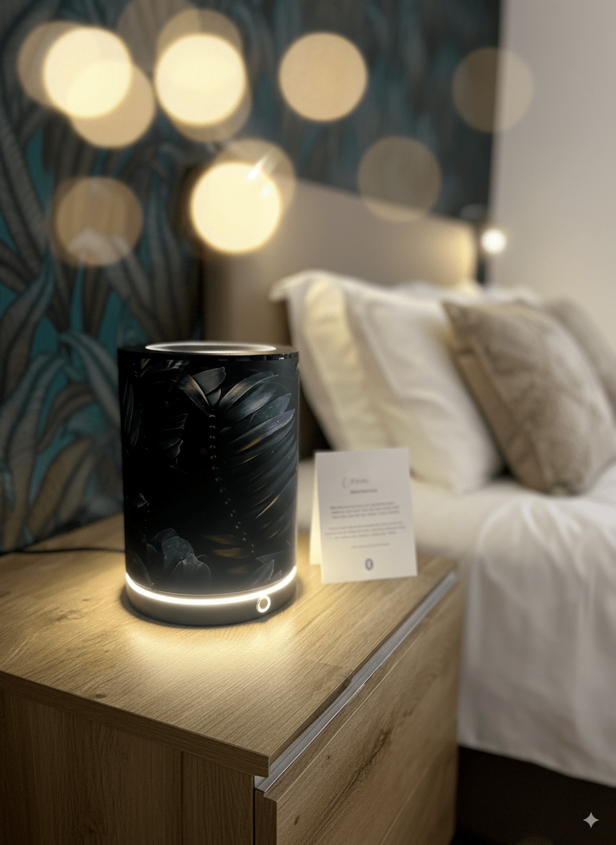 lámpara exótica con altavoz