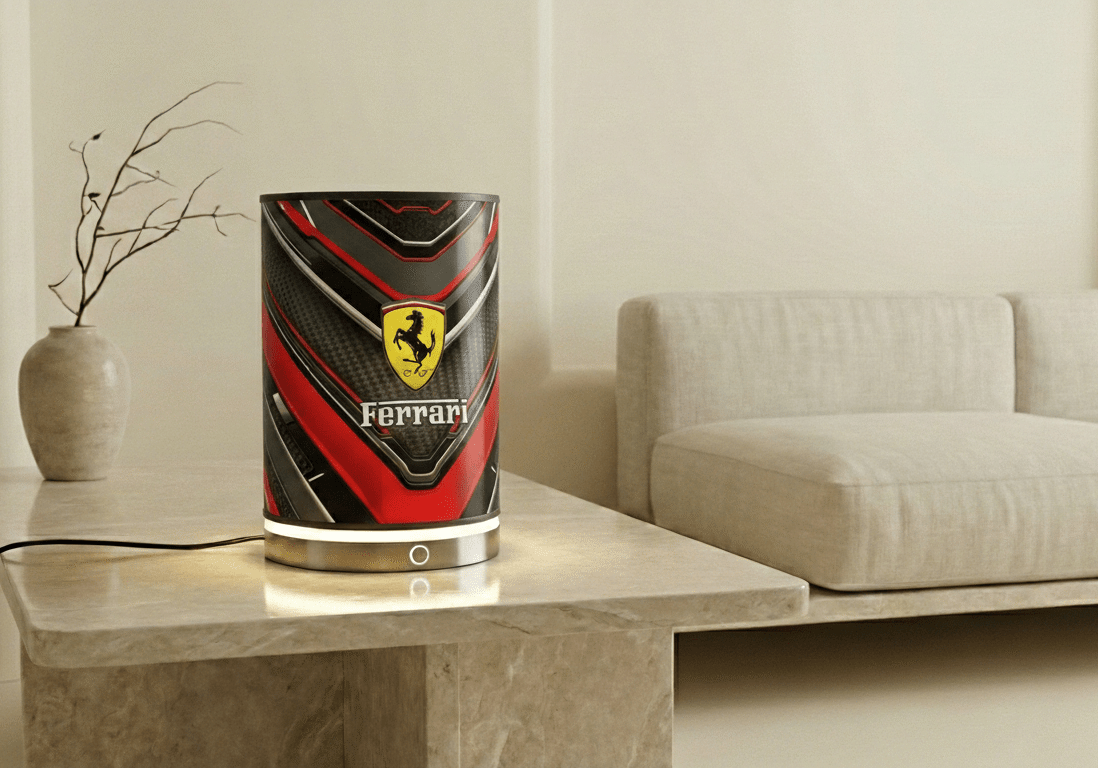 lámpara ferrari con altavoz integrado