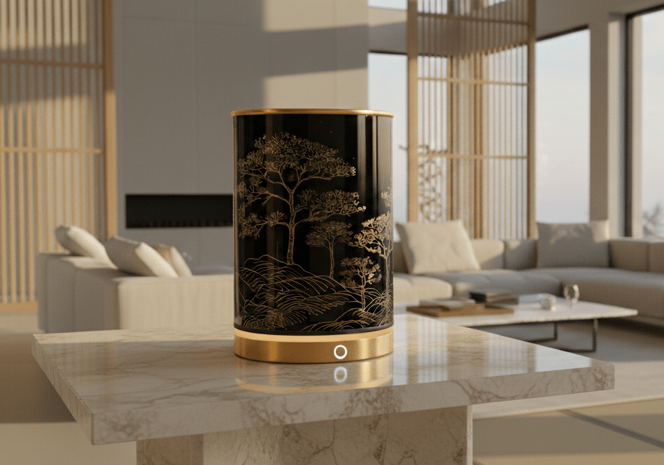 lámpara de mesa con audio integrado